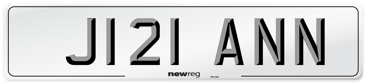 J121 ANN Number Plate from New Reg